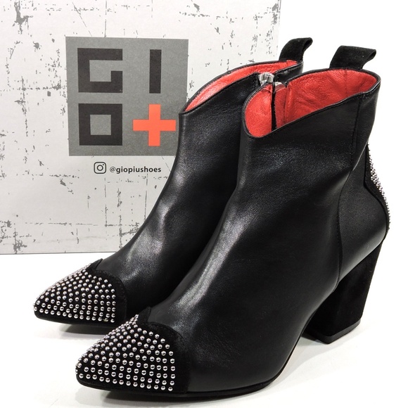 GIO+ 🇮🇹 BLACK LEATHER HEELED BOOTIE - Picture 10 of 10
